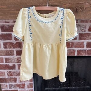 Girls Yellow and Blue embroidered top size 6